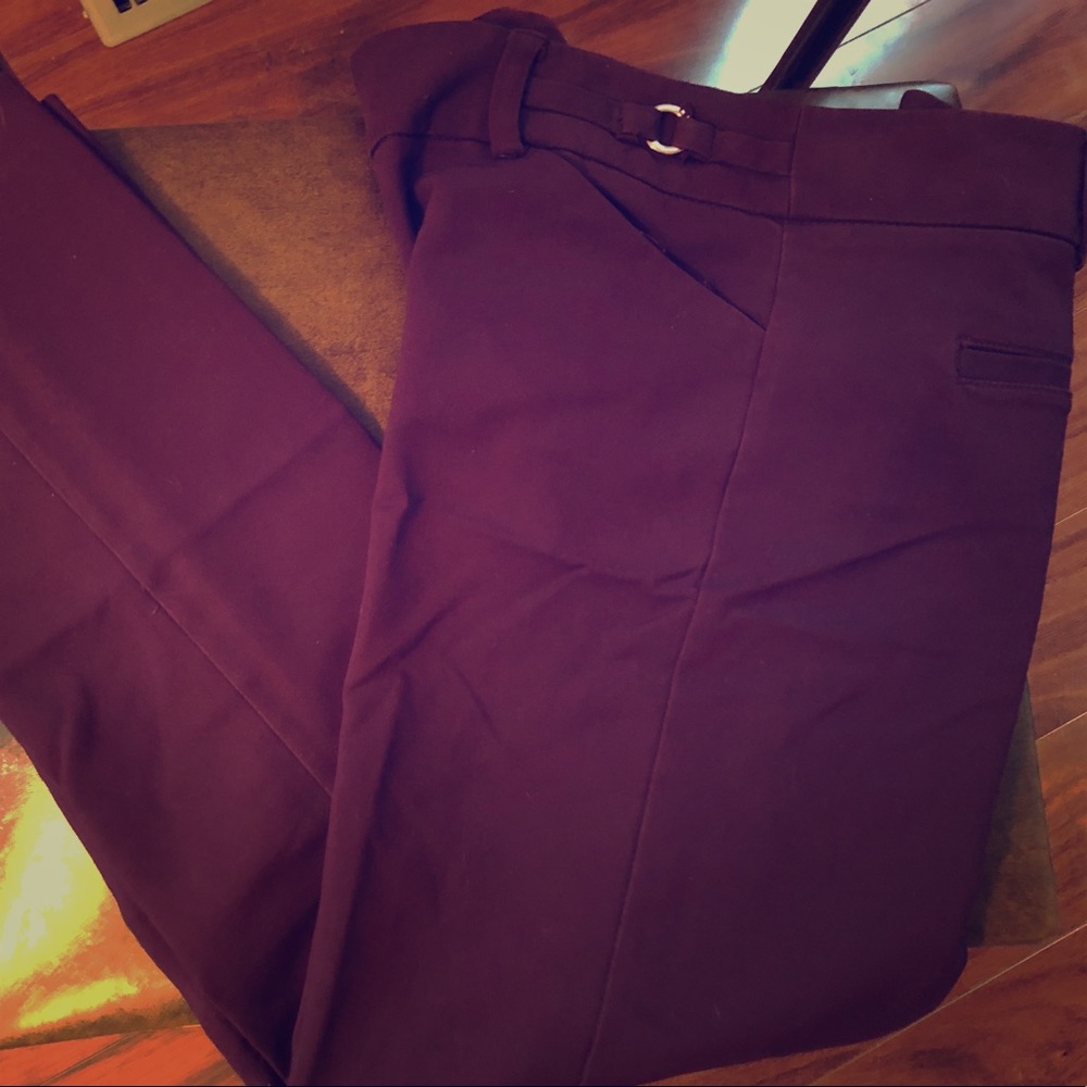 Burgundy crop pants